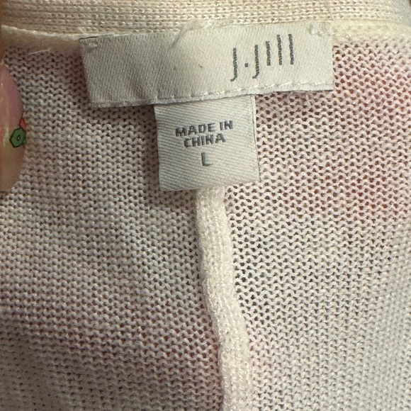 J. Jill White Open-Front Linen Cardigan Sweater - Picture 5 of 6